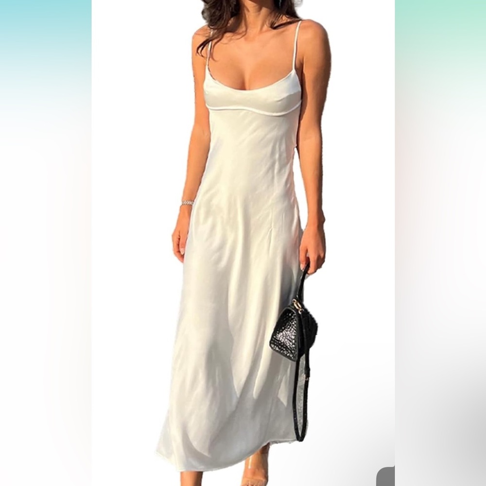 Satin maxi bodycon dress